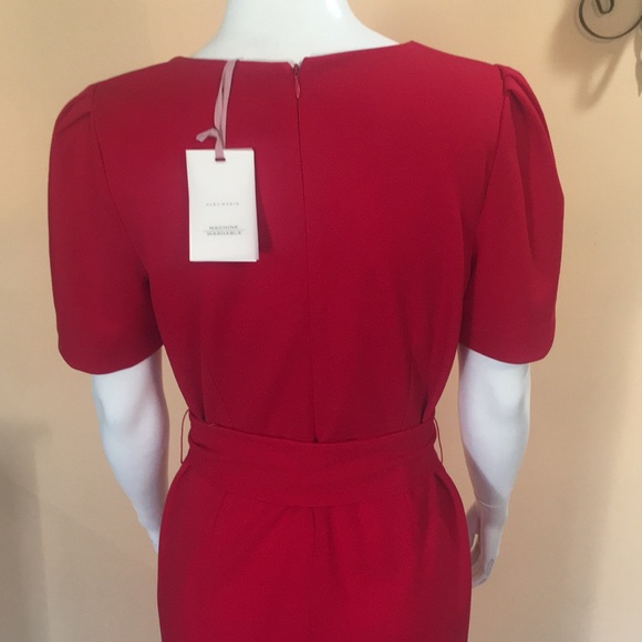 Alex Marie red short sleeves, square neck  Jumpsuit/Romper square neck size S - Picture 7 of 14